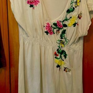 Embroidered empire waist blouse